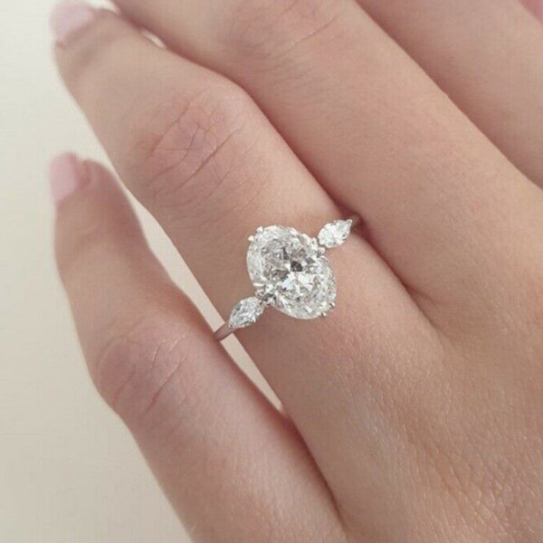 6d70a9a914e60f43 Sterg Sier Oval Cubic Zirconia Crystal Rings for Women Stylish Female Accessories Party Finger Ring Jewelry