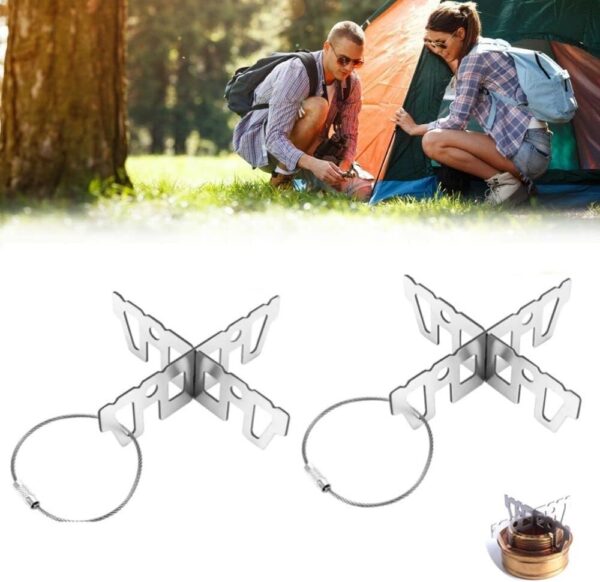 6d7c3bfa63359331 KLYNGTSK 2 PCS Alcohol Stove Cross Stand Stainless Steel Pot Stand Portable Alcohol Stove Rack Shelf Alcohol Stove Stand for Camping Hiking Backpacking Outdoor Activities (9.6 * 2.9cm)