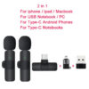 Mini Portable Wireless Tie Microphone Lavalier Mic For Iphone Android MobilePhone Interview Recording Live Vlog Broadcast Gaming