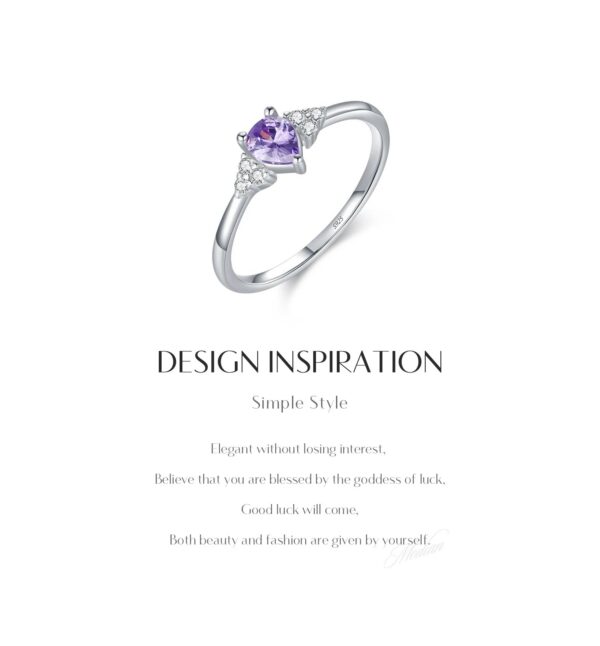 6da8f4337204b2fd MODIAN 925 Sterling Silver Water Drop Cocktail Ring Classic Prong Purple Cubic Zirconia Rings For Women Female Fine Jewelry