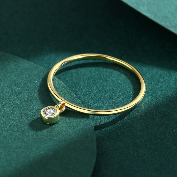 6daf49b7adbf386d NEW Simple Gold Small Round Diamond Crystal Couple Ring For Women Authentic Sterling Sier Anniversary Gift Jewelry