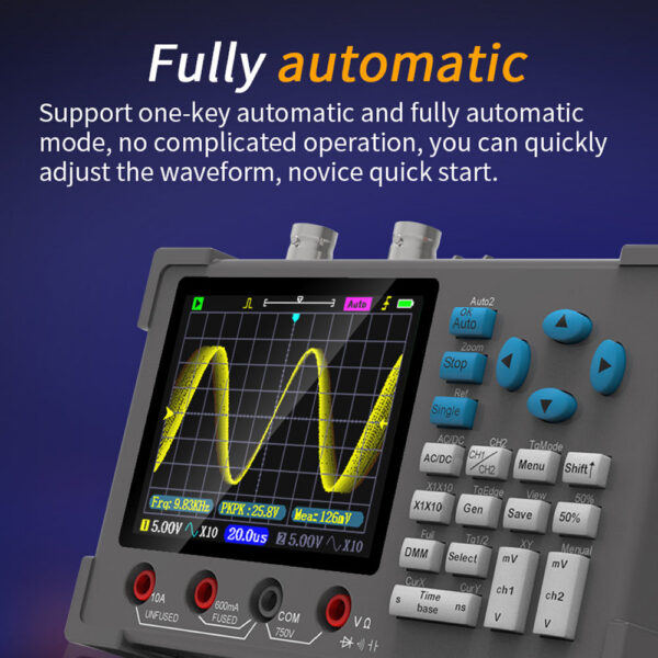 3in1 Digital Multimeter Signal Generator Dual Channel 120Mhz Bandwidth 250MSa/s Sampg Rate Handheld Oscilloscope