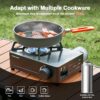 6dc35476dd38337b Odoland Portable Camping Stove 2200W Camp Stove Lightweight Butane Gas Stove for Camping Cooking Outdoor Backpacking and Picnic (Black)