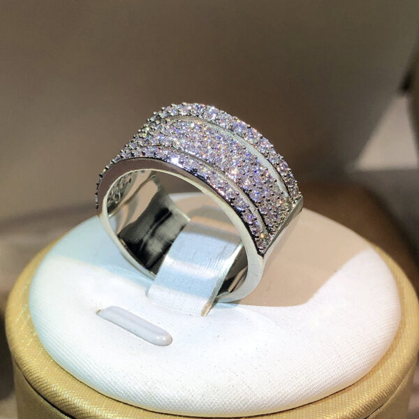 6dc7c49502a762b9 Sterling sier Eternity Three Rows ring Diamond cz Engagement Wedding Rings for women Men Finger Party Jewelry Wholesale
