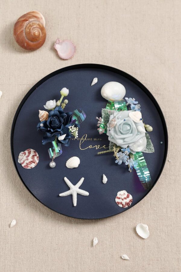 YYHUAWU Artificial Flowers Combo Box Set Gradient Color Flower Leaf with Stems for DIY Wedding Bouquets Centerpieces Baby Shower Party Home Decorations Peach