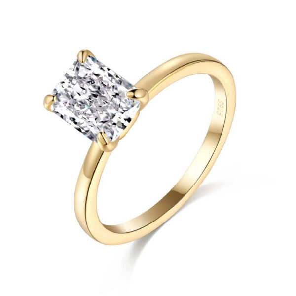 6de416a43dcdf5f0 Vinregem Crushed Ice Cut 6*8 MM Lab Sapphire Gemstone 18K Gold Plated 925 Sterling Silver Engagement Ring for Women Jewelry Gift