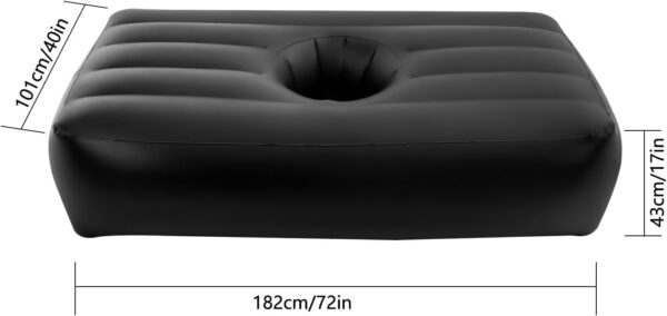 6dfcef1d2096d421 BBL Air Mattress with Hole, 72x17in Post-Surgery Inflatable Bed with Electric Pump, Brazilian Butt Lift Recovery, Swimming Pool Floating Bed for Camping Traveling Hiking (Black)