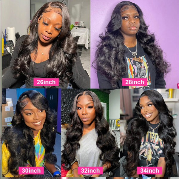 30Inch 13X4 13X6 Transparent Body Wave Front Wig Human Hair for Black Women Pre Plucked 360 Brazilian Lace Frontal Wigs