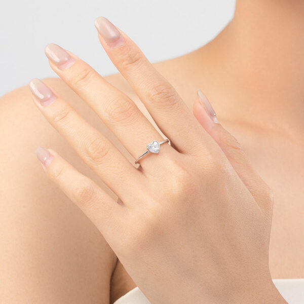 MODIAN Sterg Sier Minimalism Romantic Hearts Zirconia Ring Classic Basic Style Wedding Rings For Women Fine Jewelry