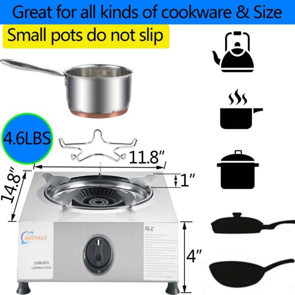 6e3bda12104f114d Single Burner Propane Stove 1 Burner 12000 BTU Auto Ignition Gas Stove with CSA Hose for Outdoor Cooking,Emergency