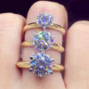 3ct Diamond Solitaire Woman Sier Yellow Gold Moissanite Engagement Wedding 2ct moissanite Ring with Certificate