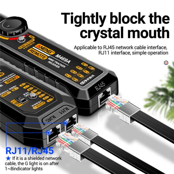 6e4f4f4335b2d216 ANENG M469A RJ45 RJ11 LAN Cable Finder Tester Anti-Interference Testing Instrument Network Repair