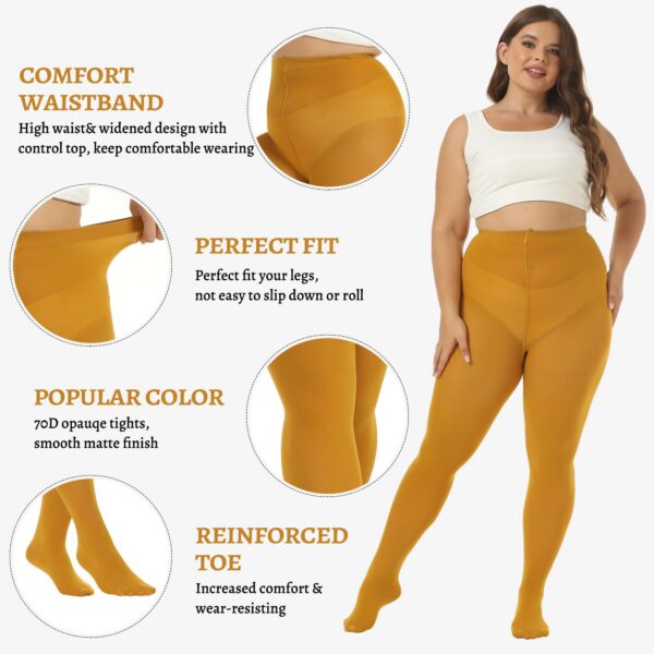 6e728c0840cf9099 MANZI Women's 2 Pairs Plus Size Control Top Tights Ultra-Soft Panty Hose