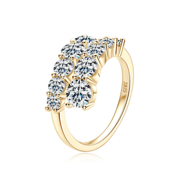 Anziw 3.26cttw Moissanite Wedding Rings Woman Sparkling Diamond Band 10 Stone Engagement Ring Sier Jewelry GRA Certificate