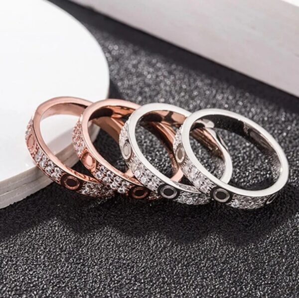 rings Starry ring nail designer womens Titanium steel rose gold sier plated with full diamond for Man wedding Engagement gift 4 5 6mm designers jewelry