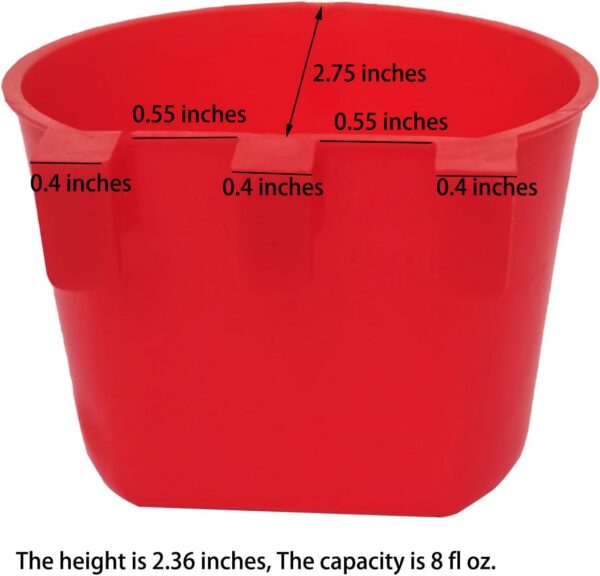 6e82ad528df285fc 20 Pack Cage Cups Birds Feeders Seed Bowl Chicken Feeding Watering Dish Rabbit Water Food Hanging Wire Cages Box 16oz Coop Cups for Pet Parrot Parakeet Gamefowl Poultry Pigeon (Large Red)