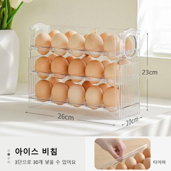 6e8c3f4aedf5c0f9 Kitchen Large Capacity Fridge Storage Box - Portable Multi-Layer Tray Organizer, Convenient Opening/Closing Egg Holder