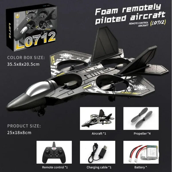 6e8ef5267bc2db28 L0712 RC Plane 2.4G Remote Control Aircraft Gravity Sensing Helicopter Glider with Light EPP Foam Fighters for Boys Children