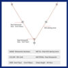 Rose Four Leaf Clover Moissanite Necklace Sier Plated Yellow/White Gold Diamond Choker Chain for Women Jewelry