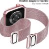 Geoumy Metal Magnetic Bands Compatible for Apple Watch Band 38mm with Case, Stainless Steel Milanese Mesh Loop Replacement Strap Compatible with iWatch Series 8/7/6/5/4/3/2/1 SE Women Men, Rose Gold