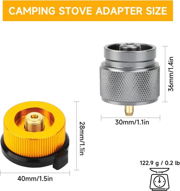 SAN LIKE 2pcs Camping Stove Adapter Butane Canister Adapter EN417 Lindal Valve Canister Shifter Propane Adapter Isobutane Fuel Canister with Exhaust Air Pressure Button