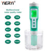 Yieryi TDS EC PH Saity Meter ORP H2 S.G TEMP Water Quality Monitor Solution Fertilizer Resistivity Tester for Pools,Aquariums