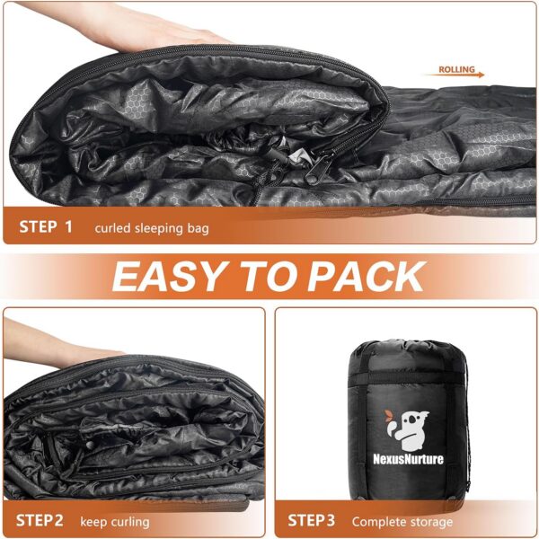 6ea8b5f01569f075 NexusNurture Sleeping Bags for Adults - Warm & Lightweight Envelope Compact Sleeping Bag, Watrerproof Indoor & Outdoor Use for Camping, Hiking and Backpacking