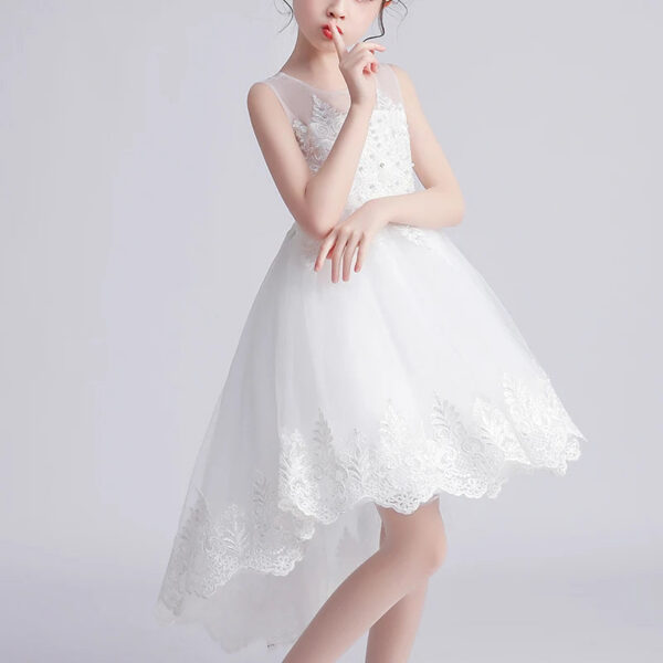 Kids Dress For 4-12 Girls Costumes Wedding Party Tailing Evening Elegant Princess Sleeveless Children’s Dresses