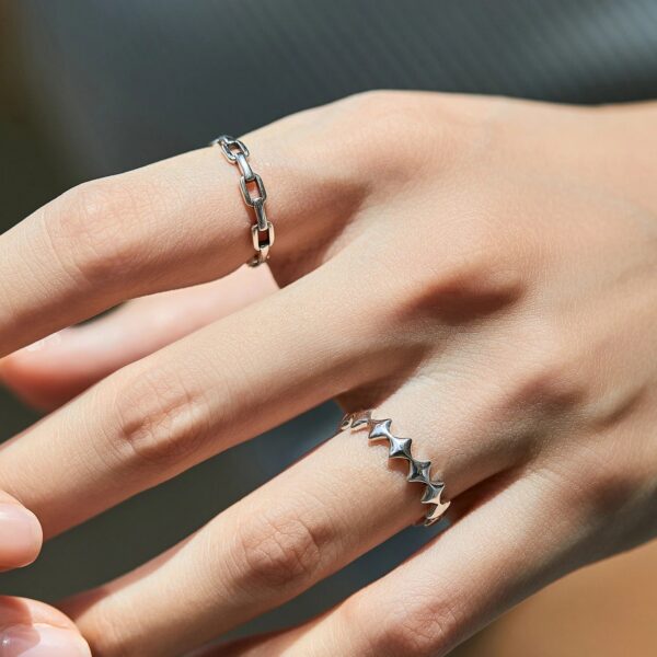 6eb687e1baf72e05 MODIAN 925 Sterling Silver Daily Retro Lock Eternity Bands Rings Vintage Stackable Party Fine Jewelry For Women Accessories
