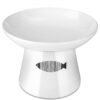 6eb7b4e6026eca78 Yangbaga Cat Raised Food/Water Bowl for Elder Big Cats, Non-Skid 4.8x6.4in Premium Ceramic Cat Bowls with Stand, Sturdy and Anti-Fall… (White)