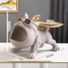 6ec11f29bc8e7fc1 VIKAMA Bulldog Storage Ornaments Entrance Door Key Candy Tray Nordic Style Personalized Home Decor