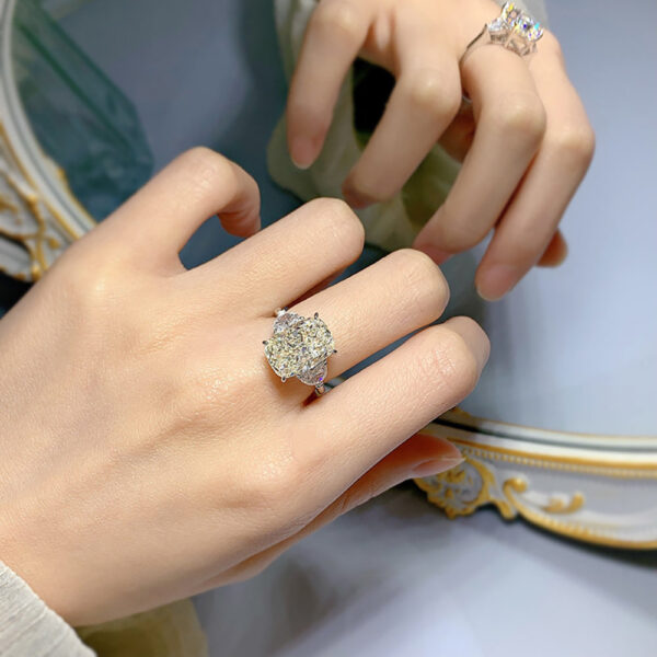 6ec6a0007881957c Trend 100% Real Sier 9*13mm White G High Carbon Diamond Rings for Women Wedding Band Party Fine Jewelry Female Gifts