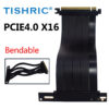 TISHRIC PCIE 3.0 /4.0 To 16X Riser Flexible Cable High Speed Extension Port Adapter with Graphics Card Holder