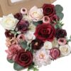 6edf6eb297408f21 YYHUAWU Artificial Flowers Combo Set Fake Flower Leaf Box with Stems for DIY Wedding Bouquets Centerpieces Arrangements Baby Shower Party Home Decorations