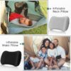 6f11ff51d1bdd35f 2 Pack Inflatable Travel Camping Pillow with Removable Cover Backpacking Blow up Neck Air Pillow Compressible for Lumbar Support Travel Hiking(Black,Grey)