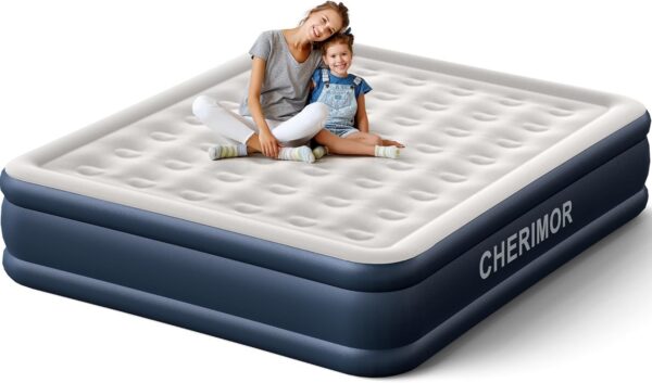 6f246e36910f6ac4 Air Mattress, 18" Raised Full Size Self Inflatable Blow Up Mattress with Built in Pump, Thick Comfort Air Bed with Carry Bag for Camping, Guests & Home, 600lb Capacity Colchon Inflable