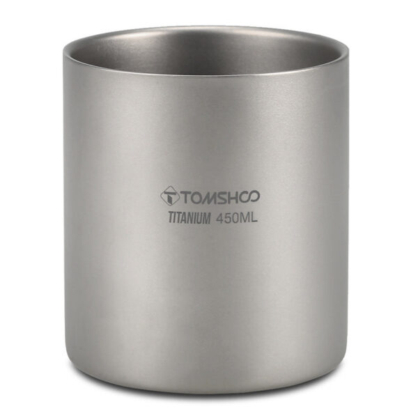 6f4a7215212118c4 Tomshoo 220/350/450/600ml Double Layer Titanium Water Cup Coffee Tea Mug for Home Outdoor Camping Hiking Backpacking Picnic