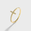 6f55edeb21291693 NEW Fashion Gold Cross Full Of Diamonds Couple Ring For Women Original Sterling S Sier Engagement Bridal Gift Jewelry