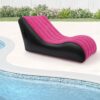 6f694b452a7b1fbc Inflatable Couch with Built in Pump - Upgraded Extra Size Air Lounger Sofa, Portable Folding Blow up Mattress, Inflatable Bed Waterproof Air Mattress Sofa Chair for Home, Camping/Rose-red