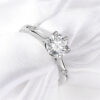 Smyoue D Color 1-3 Carat Solitaire Moissanite Engagement for Women Sparkling Lab Grown Diamond Band Ring Sier Jewelry