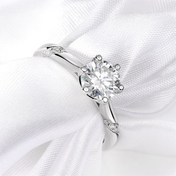 Smyoue D Color 1-3 Carat Solitaire Moissanite Engagement for Women Sparkling Lab Grown Diamond Band Ring Sier Jewelry