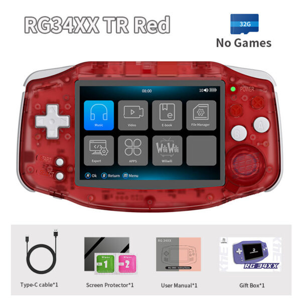 6f7936b0392c06ef ANBERNIC RG34XX Retro Video Handheld Game Console 3.4" IPS Screen 32G ux 64-bit System Support 5G WiFi Bluetooth HD TV Output