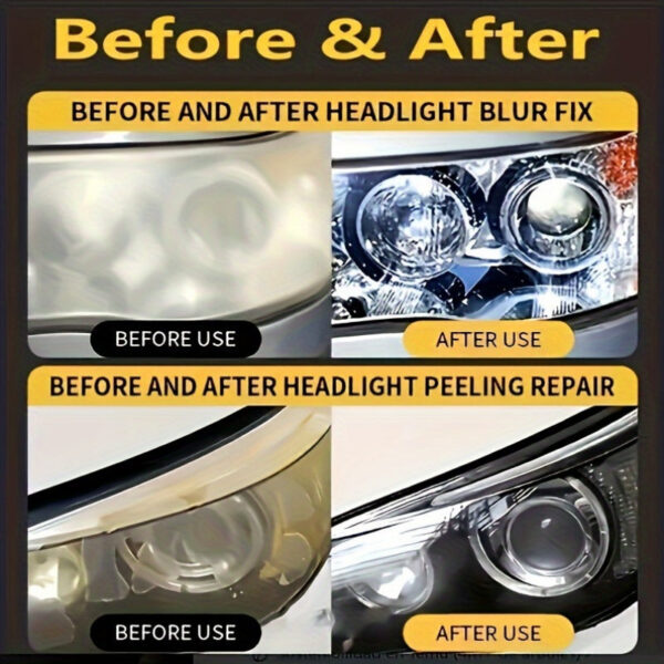 6f7b4a2d09ce07e0 Restoration Kit - Plastic Applicator Included, Clear Headlight Repair Solution for Oxidation, Blurring & Yellow