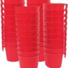 6f7d4c467071eaa1 20 Pack Cage Cups Birds Feeders Seed Bowl Chicken Feeding Watering Dish Rabbit Water Food Hanging Wire Cages Box 16oz Coop Cups for Pet Parrot Parakeet Gamefowl Poultry Pigeon (Large Red)
