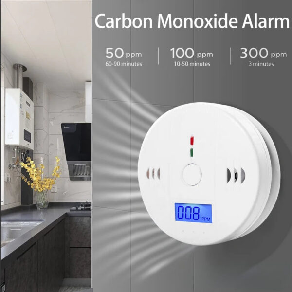6f7f3cbd511f3956 Carbon Monoxide Co LCD Display Home Wireless Toxic Gas Leak Detector Fire Sound Alarm