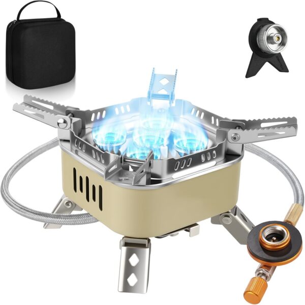 6f9aa3aaf8e540d8 Adiwo Camping Gas Stove, Windproof Backpacking Burner Cooking Stoves 6800W, Foldable Rocket Camping Stove with Carry Box, Outdoor Camping Gas Burner for Cooking, Hiking, Camping, Trekking, Picnic