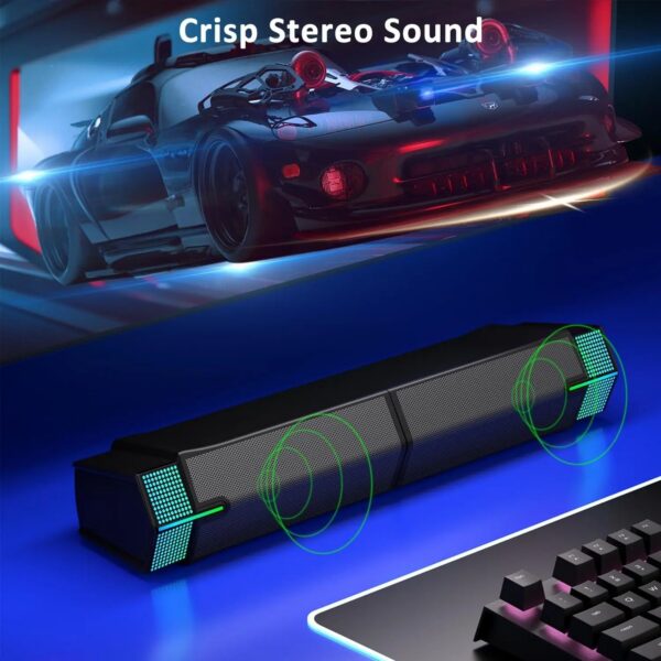 6f9c23eeb08b7f69 Jeecoo M20 Bluetooth Computer Speakers for PC Desktop Monitor, Wired USB-Powered,Combine/Separate to Customize Your Desk