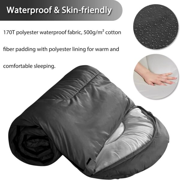 Joyart Schlafsack für Camping, Alle Jahreszeiten -5 °C - 20°C，Schlafsack Outdoor, Deckenschlafsäcke,Leicht, Wasserdicht und Warm für Erwachsene, Rucksackreisen, Camping, Wandern und Reisen