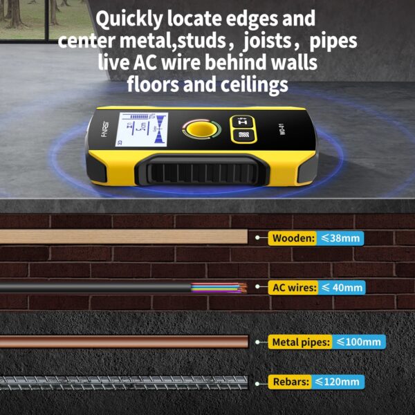 6fa5023f3d36e24f FNIRSI WD-01 WD-02 Metal Detector Wall Scanner with Newly Designed Positioning Hole for AC Live Cable Wires Metal Wood Stud Find