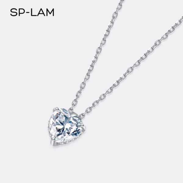 6fa6aed0d22a0092 Delicate Sparkling Heart Moissanite Pendant Necklace Sterling Sier 1CT Lab Diamond Fine Jewelry For Women Wholesale